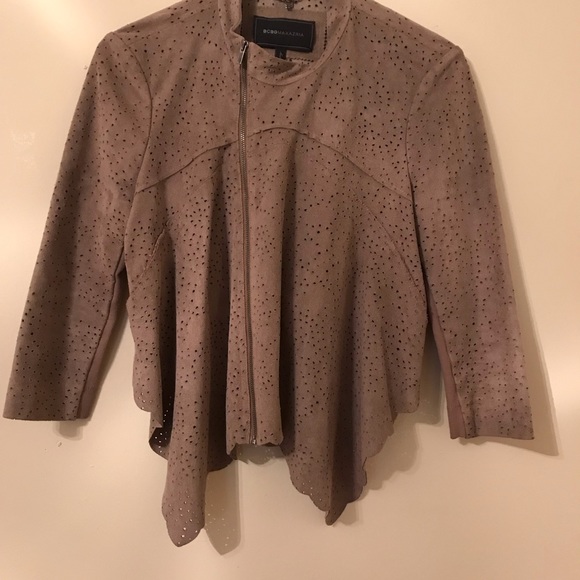 Faux suede eggplant jacket from BCBG - Picture 2 of 3